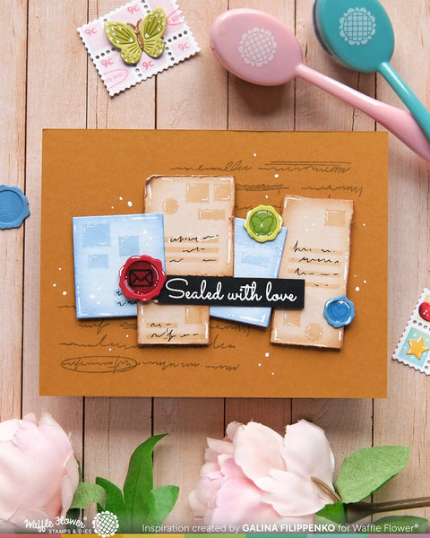 Waffle Flower - Postage Collage Mini Seals Die