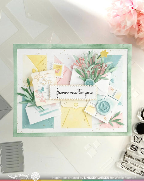 Waffle Flower - Postage Collage Mini Seals Die