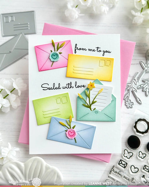 Waffle Flower - Postage Collage Mini Seals Die