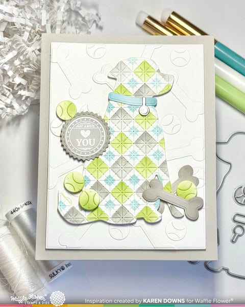 Waffle Flower - Postage Collage Circle Sentiments Stamp Set
