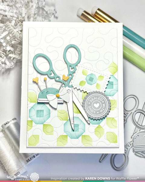 Waffle Flower - Postage Collage Circle Sentiments Stamp Set