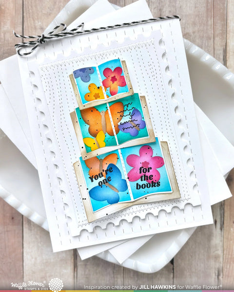 Waffle Flower - Open Book Trio Sentiments Stamp Set