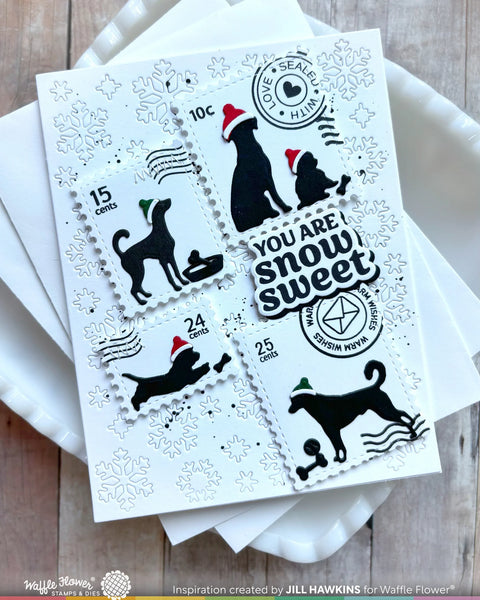 Waffle Flower - Postage Collage Dog Silhouettes Dies