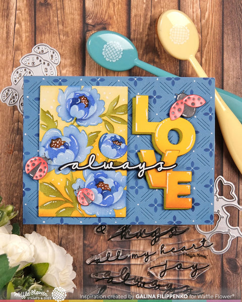 Waffle Flower - Dashed Lattice Dots Stencil