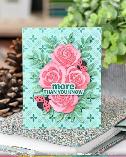 Waffle Flower - Dashed Lattice Dots Stencil