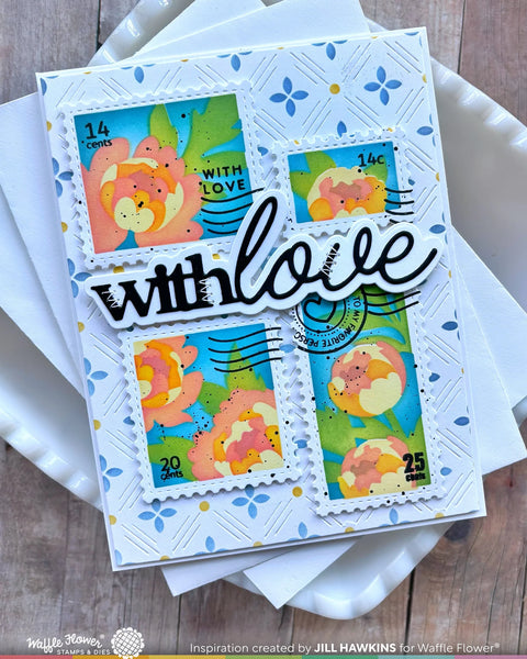 Waffle Flower - Dashed Lattice Dots Stencil