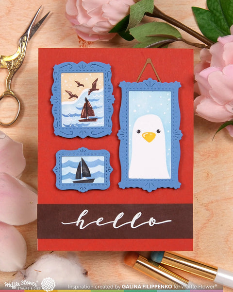 Waffle Flower - Postage Collage Frames Die