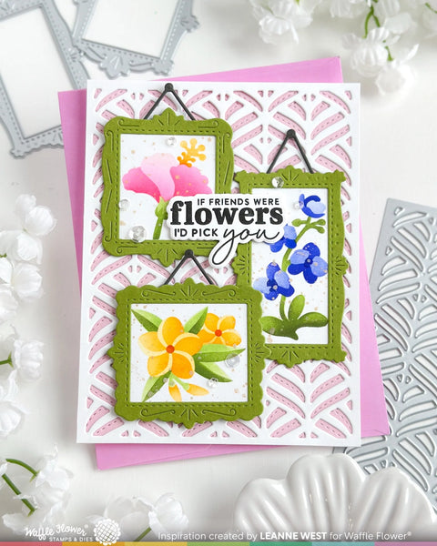 Waffle Flower - Postage Collage Frames Die
