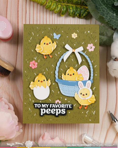 Waffle Flower - Grass Texture Background Die