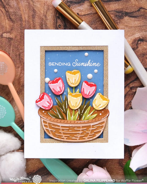 Waffle Flower - Basketful Sentiments Stamp & Die Combo