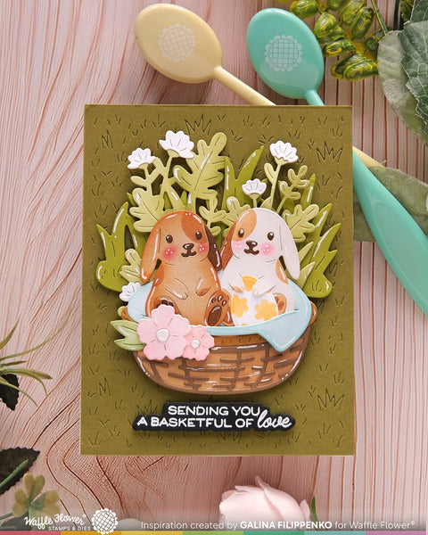 Waffle Flower - Grass Texture Background Die