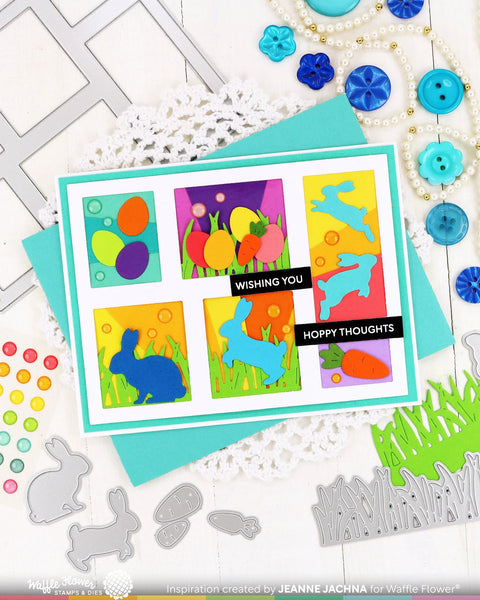 Waffle Flower - Postage Collage Bunny Silhouettes Die