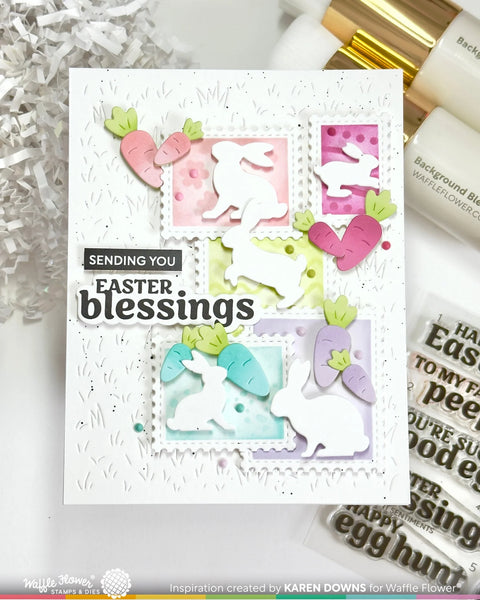 Waffle Flower - Postage Collage Bunny Silhouettes Die