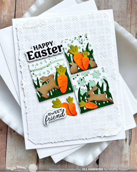 Waffle Flower - Postage Collage Bunny Silhouettes Die