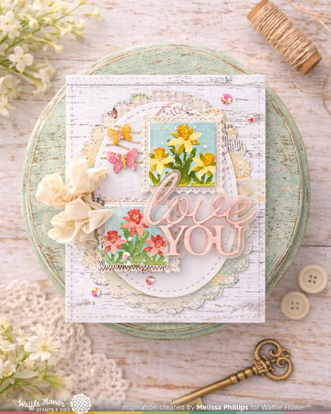 Waffle Flower - Square Postage Daffodil Stencil