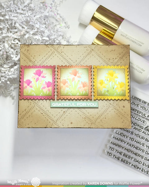 Waffle Flower - Square Postage Die