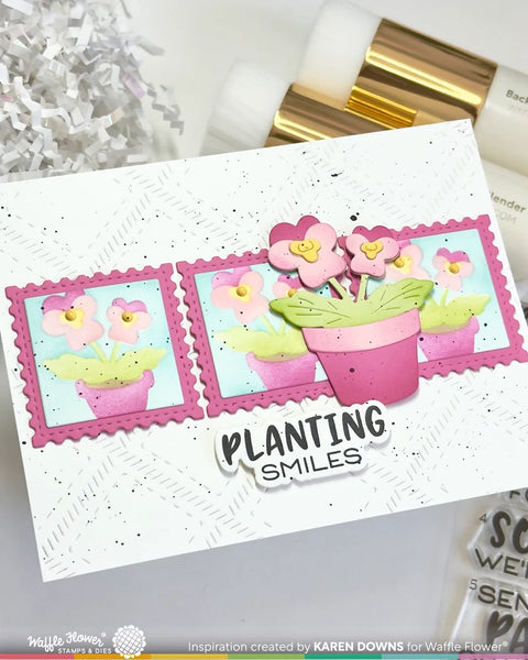 Waffle Flower - Square Postage Pansy Stencil