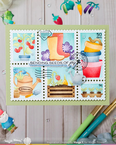 Waffle Flower - Postage Collage Gardening Add-ons Die