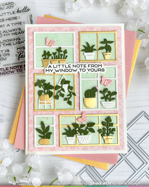 Waffle Flower - Postage Collage Windows Die