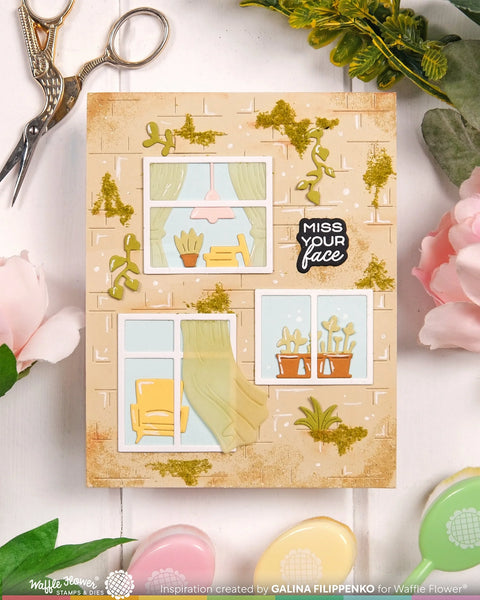 Waffle Flower - Brick Wall Texture Die