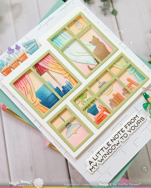 Waffle Flower - Postage Collage Window Add-On Die