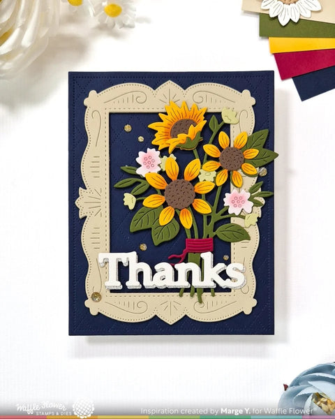 Waffle Flower - Sunflower Bouquet Die