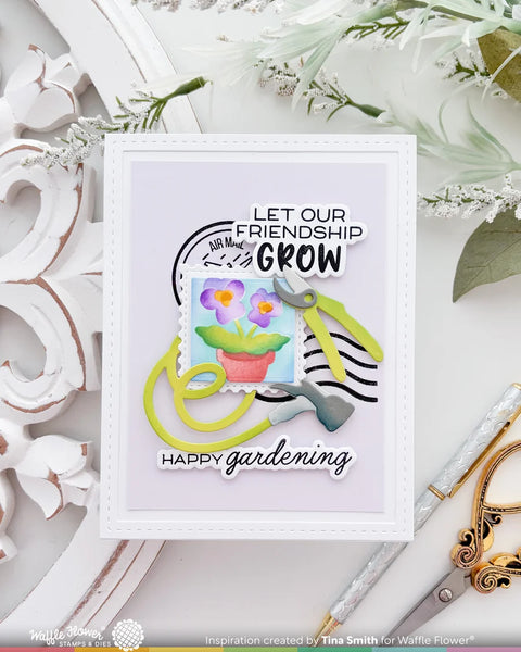 Waffle Flower - Square Postage Pansy Stencil