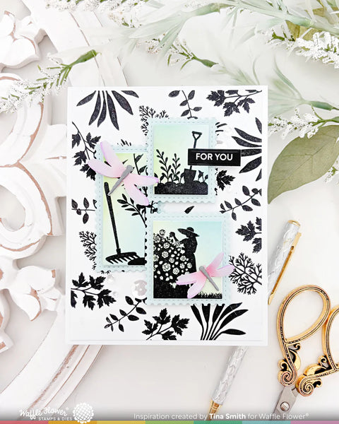 Waffle Flower - Postage Collage Herb Silhouettes Stamp Set