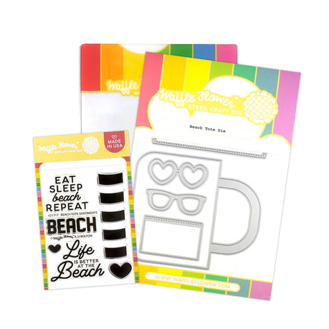 Waffle Flower - Beach Tote Stamp & Die Combo