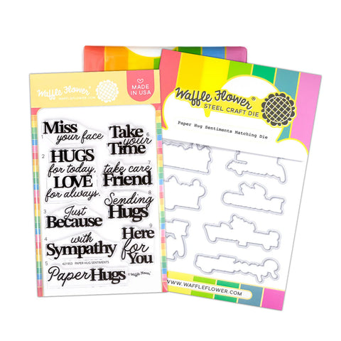 Waffle Flower - Paper Hug Sentiments Combo (Stamp & Die Set)
