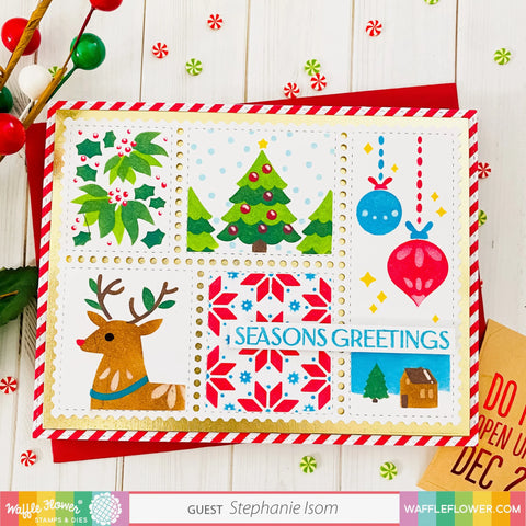 Waffle Flower - Postage Collage Christmas Stencil