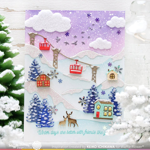 Waffle Flower - Winter View Stamp Set