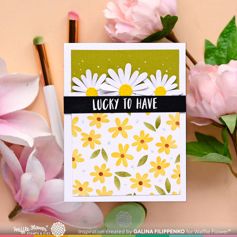 Waffle Flower - Daisy Background Stencil Duo