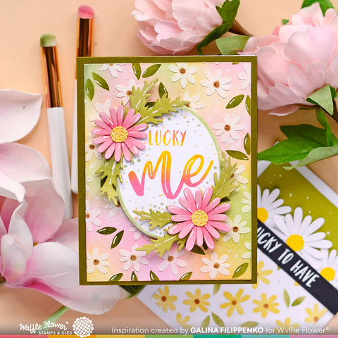 Waffle Flower - Daisy Background Stencil Duo