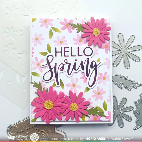 Waffle Flower - Daisy Background Stencil Duo