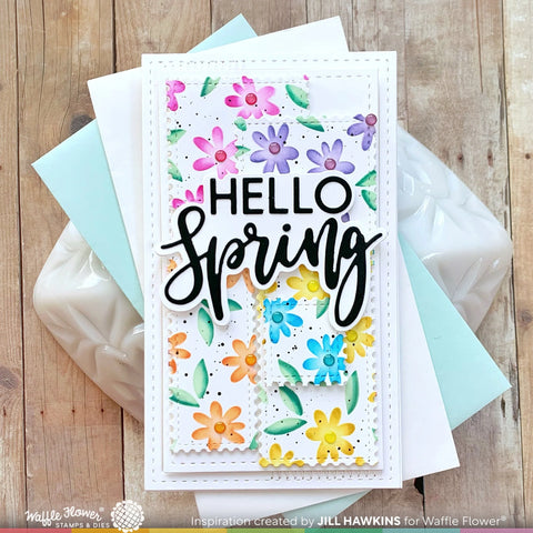 Waffle Flower - Daisy Background Stencil Duo