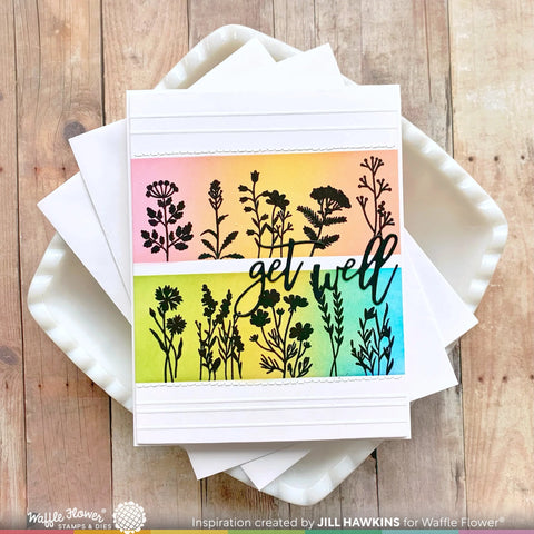 Waffle Flower - Postage Collage Wild Flower Silhouettes Stamp Set