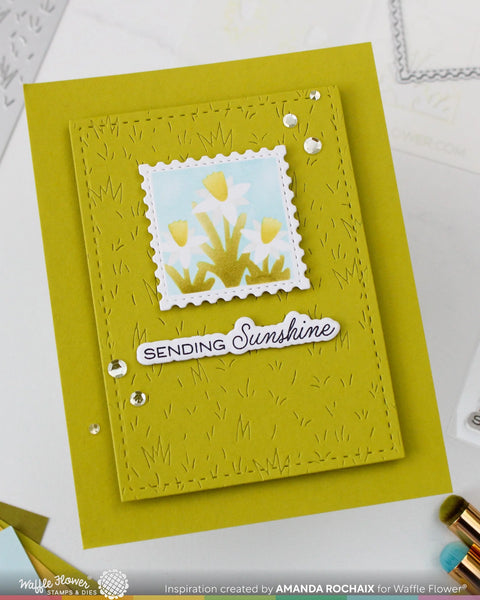 Waffle Flower - Square Postage Die
