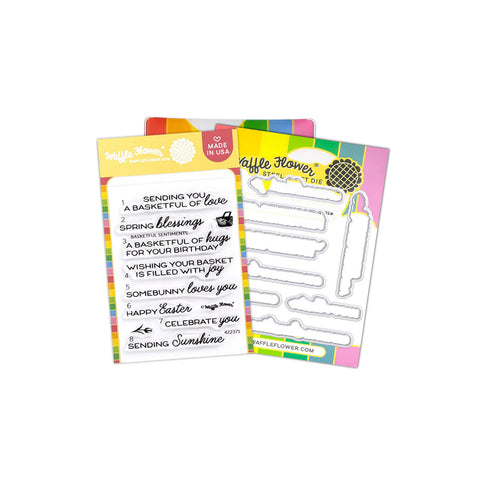 Waffle Flower - Basketful Sentiments Stamp & Die Combo