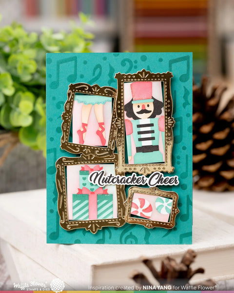 Waffle Flower - Postage Collage Nutcracker Stencil