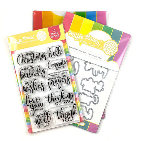 Waffle Flower - Elegant Sentiments Combo (Stamps & Dies)