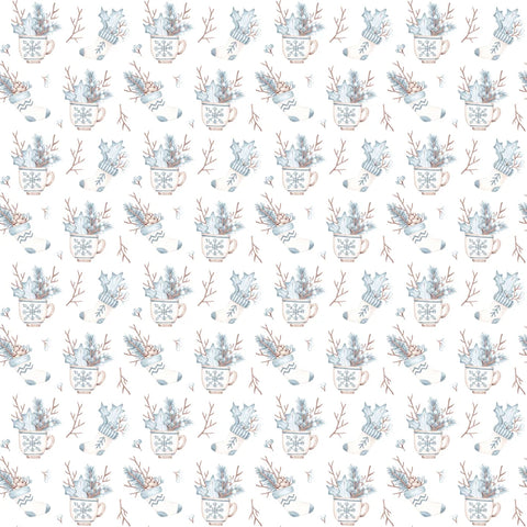 Scrapbook Supply - 12"x 12" Hot Cocoa (Winter Penguins Collection) Double-Sided Paper