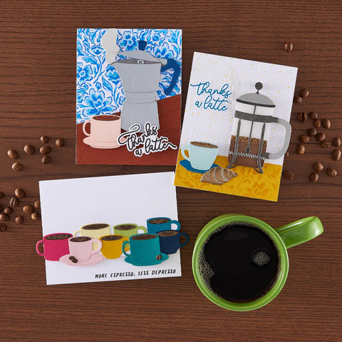 Hero Arts - Coffee and Croissant Die Set from the What's Brewing Collection