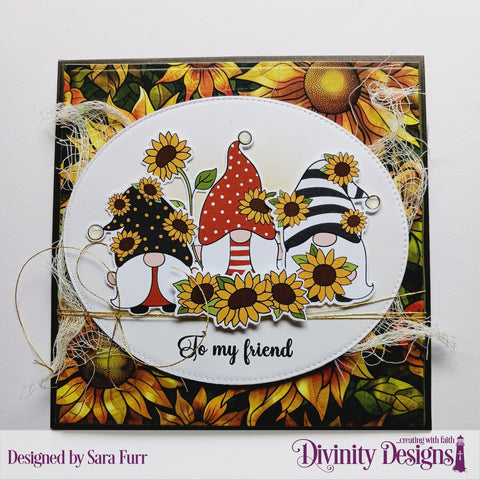 Divinity Designs - Sunflower Gnomes Paper/Die Duo (CBD926-194)