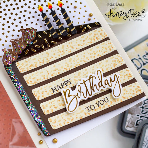 Honey Bee - Birthday Cake A2 Card Base Die