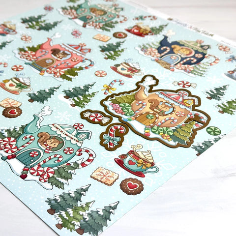 Dare 2B Artzy - 12"x 12" Candy Kettle Lane (Teapots & Tiny Tales) Double-Sided Paper