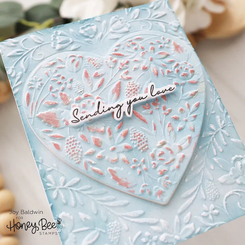Honey Bee - Floral Heart 3D Embossing Folder & Coordinating Heart Die Combo