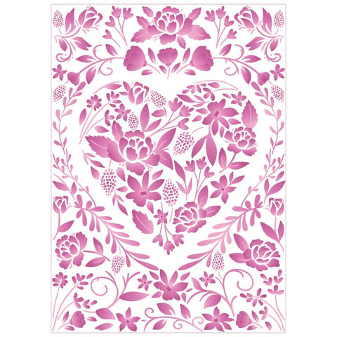 Honey Bee - Floral Heart 3D Embossing Folder & Coordinating Heart Die Combo