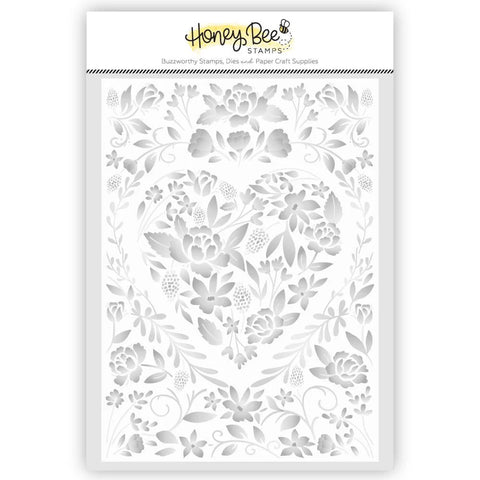 Honey Bee - Floral Heart 3D Embossing Folder & Coordinating Heart Die Combo