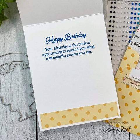 Honey Bee - Inside:  Birthday Sentiment Stamps